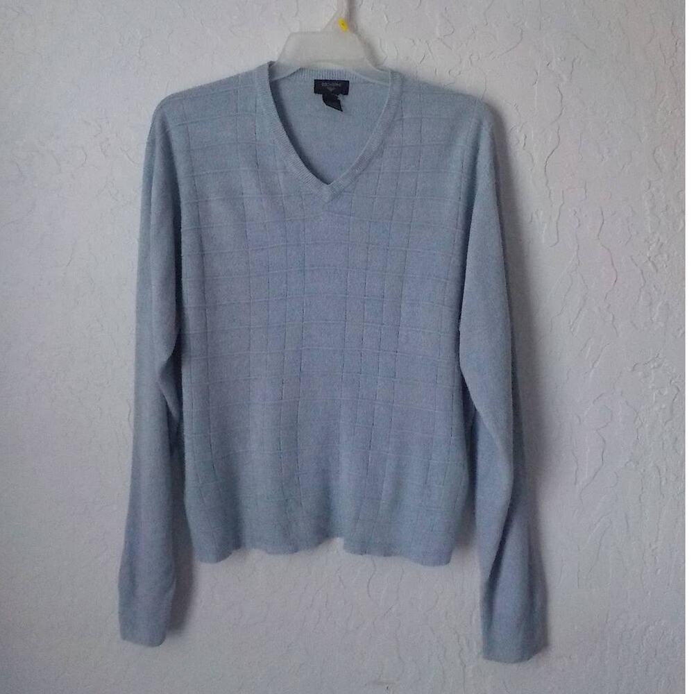 Dockers Blue Knit Sweater Men 2XL V-Neck Pullover Long Sleeves Classic Chic